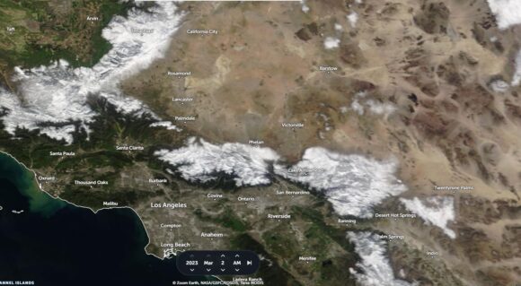 California snowfall February and March 2023
