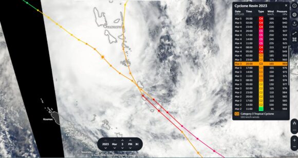 Tropical Cyclone Judy and Kevin Vanuatu Friday March 3 2023