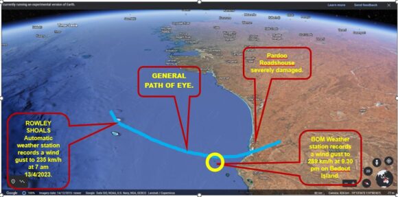 Tropical Cyclone Ilsa makes landfall East Pilbara North West Western Australia.