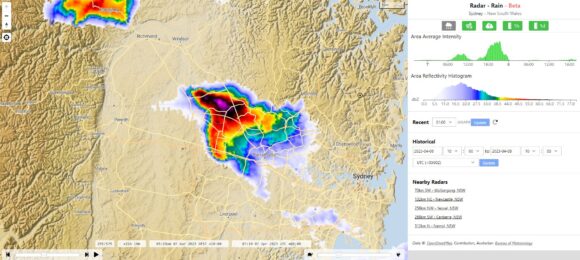 Western Sydney Severe storm cell with hail Friday April 7 2023