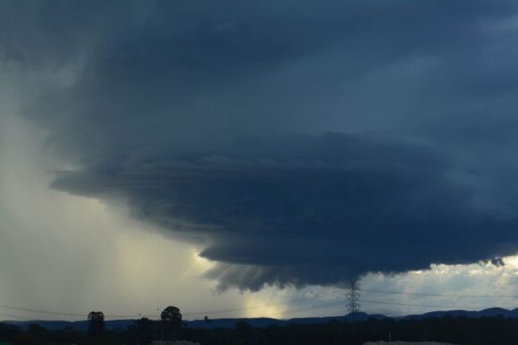 Western Sydney Severe storm cell with hail Friday April 7 2023