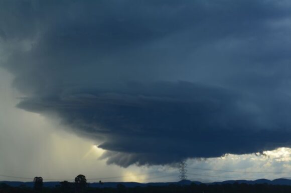 Western Sydney Severe storm cell with hail Friday April 7 2023