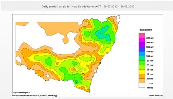 Rain and storm events NSW March 23 to March 29 2023