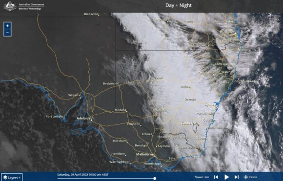 Eastern Australia rain event 29 and 30 April 2023.