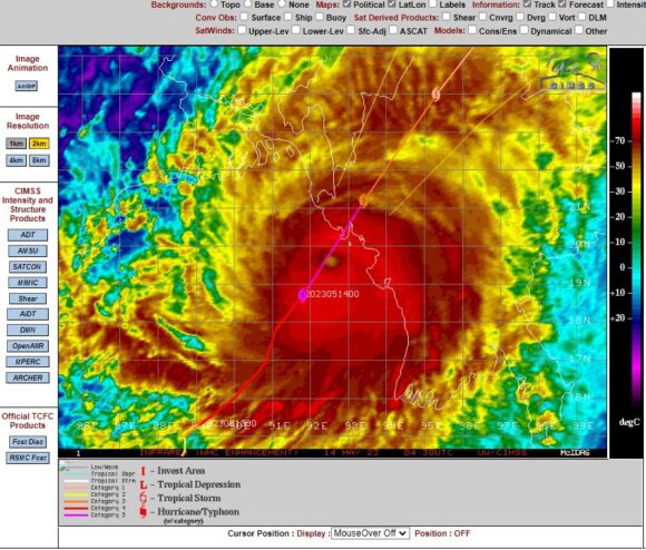 Tropical Cyclone Mocha - A Category 5 storm. Tropical Cyclone Mocha - A Category 5 storm.