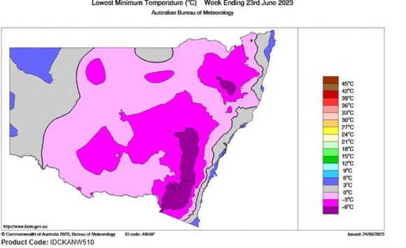 Cold winter outbreak southern Australia June 19 to June 22 2023