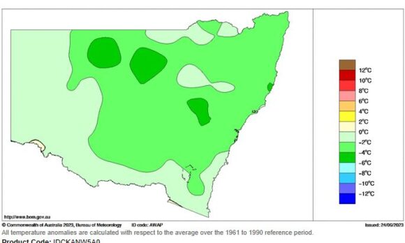 Cold winter outbreak southern Australia June 19 to June 22 2023