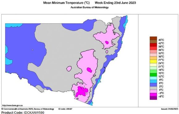 Cold winter outbreak southern Australia June 19 to June 22 2023