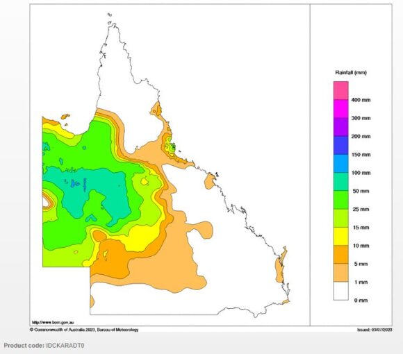 Unusual June and July rainfall Northern Australia Northern Territory and Queensland.