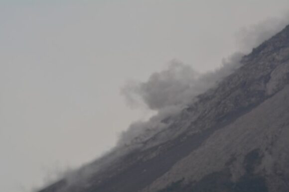 Active volcanoes, storms and volcanic eruptions Volcanic eruptions and thunderstorms - Gunung Merapi Indonesia July and August 2023.