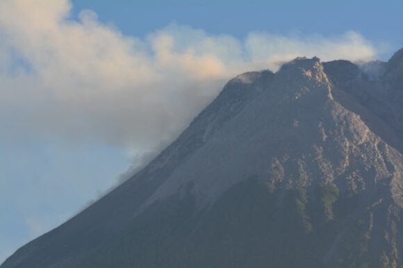 Active volcanoes, storms and volcanic eruptions Volcanic eruptions and thunderstorms - Gunung Merapi Indonesia July and August 2023.