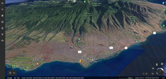 Hurricane Dora and major fire impacts Lahaina on Maui August 2023