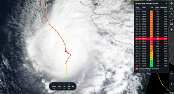 Hurricane Norma strike Baja California Mexico October 2023