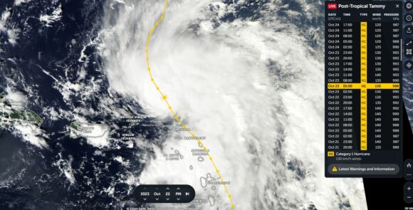 Six major storm events 21 to 28 October 2023