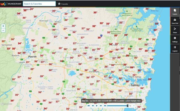 Heat spreads across Sydney and New South Wales Sunday 1 October 2023.