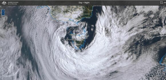 Two separate storm systems close to Australian waters Sunday 22 October 2023.