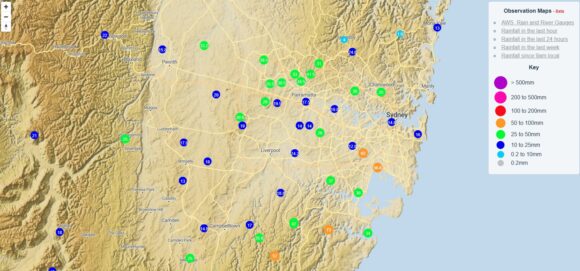 Major rain event Sydney and Eastern Australia Sunday 5 November 2023.