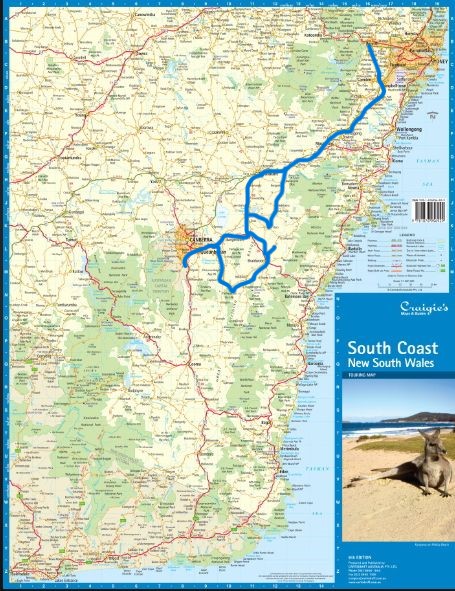 Storm chase 3 January 2024 - Map of South East New South Wales with the route plotted in blue
