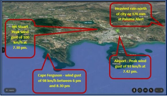 Tropical Cyclone Kirrily makes landfall at Townsville North Queensland Thursday 25 January 2024.