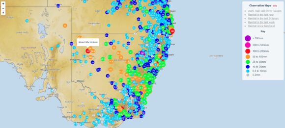 Heavy rainfall drenches parts of New South Wales 5 and 6 February 2024.