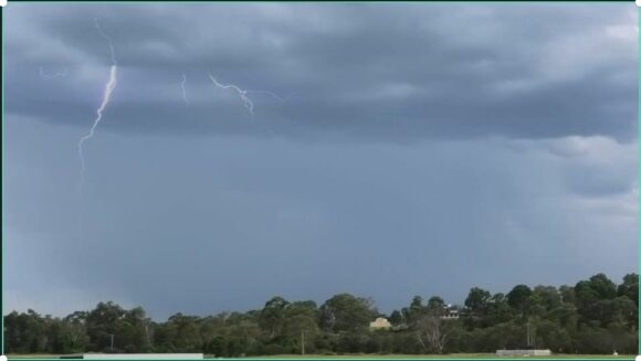 Severe storms reach south west Sydney around Campbelltown.