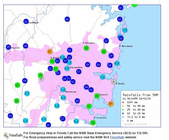 Heavy rain and storm events New South Wales 16 to 23 February 2024.