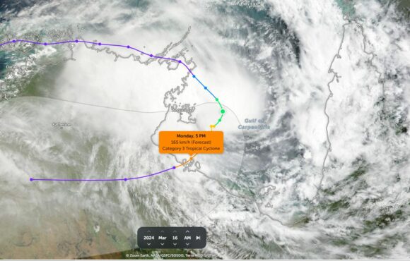 Tropical Cyclone Meagan March 17 to 19 2024 - Gulf of Carpentaria Northern Territory.