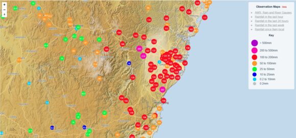 Heavy rain and flood event Sydney and Wollongong 5 and 6 April 2024.