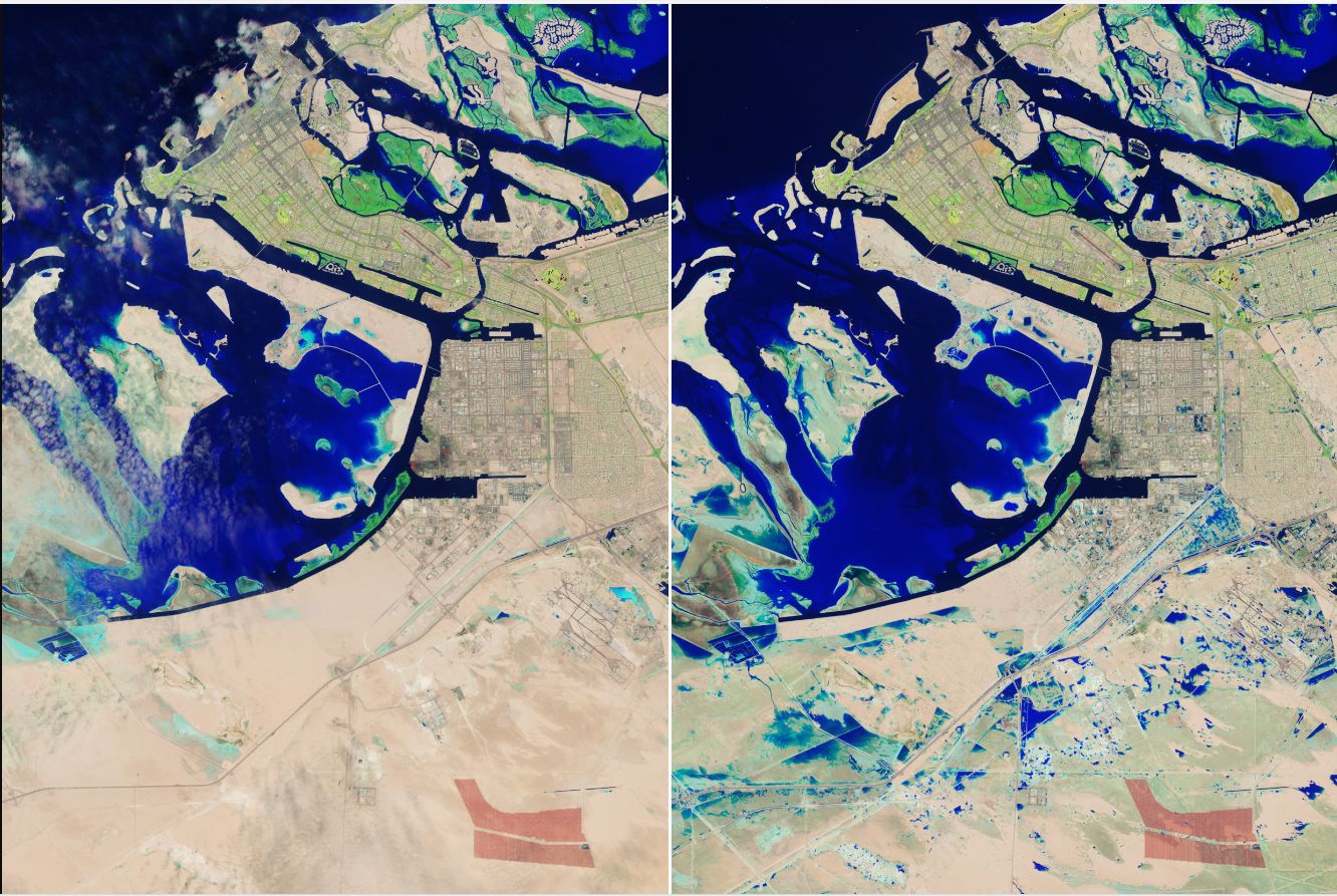 Major storm and flooding impact the United Arab Emirates April 16