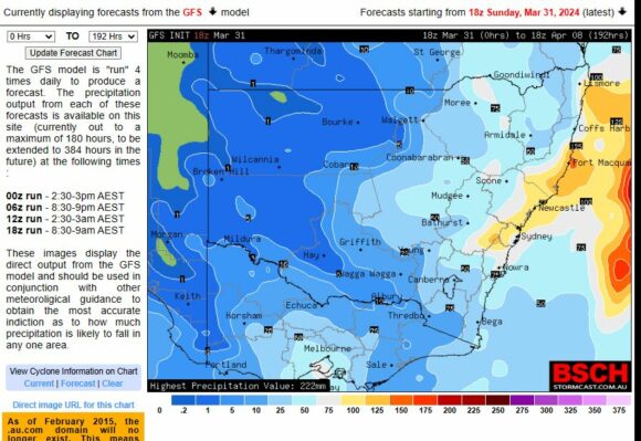 Potential for a significant coastal New South Wales rain event 4 to 6 April 2024.
