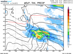Rain Event in Queensland 28th to 29th October 2012
