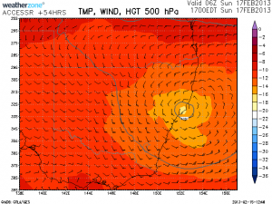 Upper Level Low Eastern NSW 17th February 2013