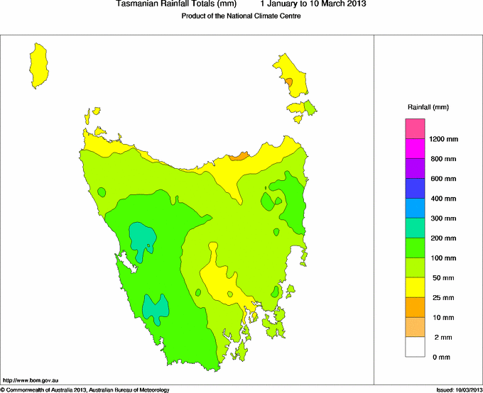 Tasmania Severe Storm Warnings 10th March 2013 2