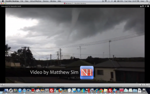 Waterspouts spotted off the Central Coast 9th April 2013