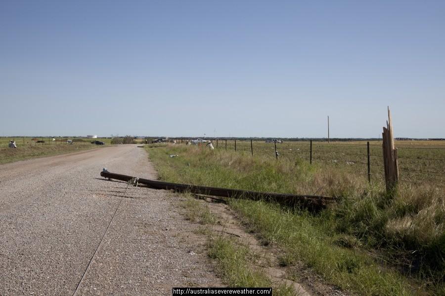 Snapped power poles