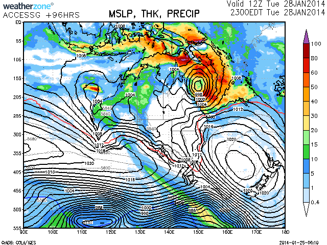 Tropical Low for far north Queensland late January 2014