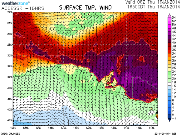 Bushfires and Heat Wave Temperatures to 46C 16th January 2014 1