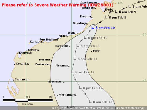Tropical Low development North Western Australia 10th February 2014