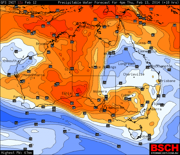 Rain and Heat Australia 13th February 2014 2
