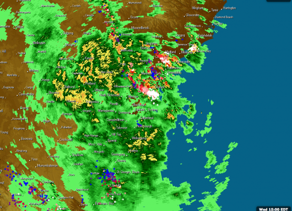 Widespread Falls of Rain Eastern Thunderstorms NSW 19th February 2014 2