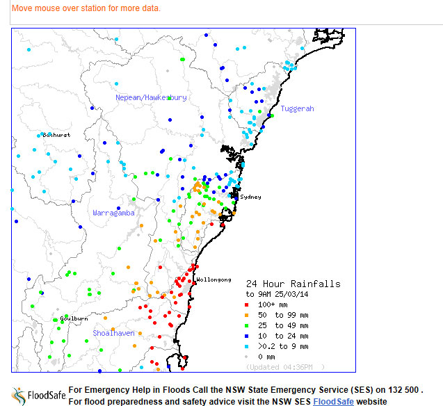 Heavy Rainfall Event for Sydney 24th March 2014 3