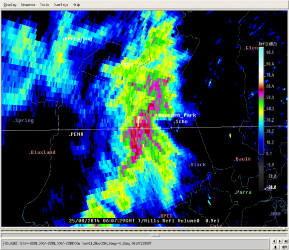 Base Rotation and Hook Echo on Radar 25th August 2014 15