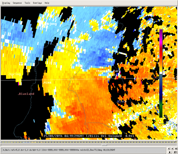 Base Rotation and Hook Echo on Radar 25th August 2014 20