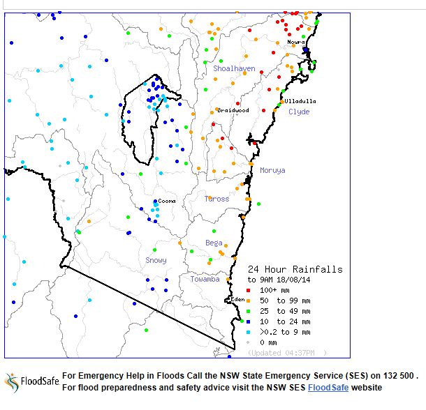 Heavy Rain Event East Coast Low 16th-17th August 2014 3