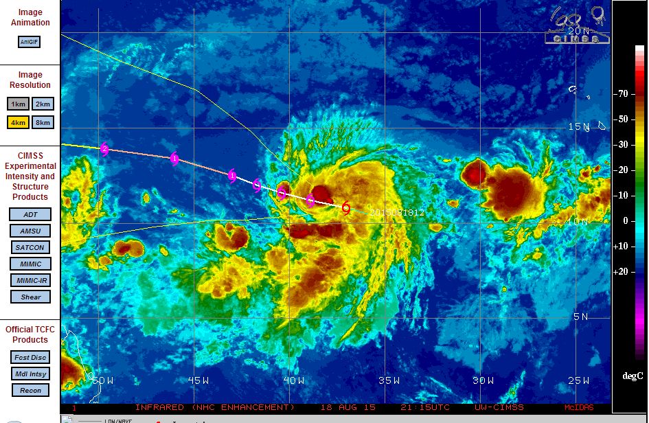 First Atlantic storm for summer - Possible Hurricane August 19 2015 - Extreme Storms