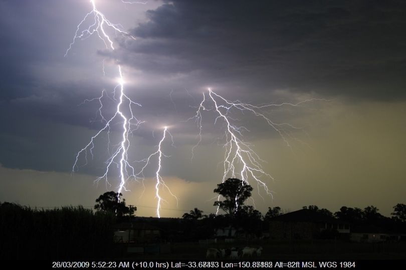 One of my favourite lightning bolts one strike!

Bolt from the past! This is one bolt or one lightning exchange! 2009 in Schofields from across the ro...