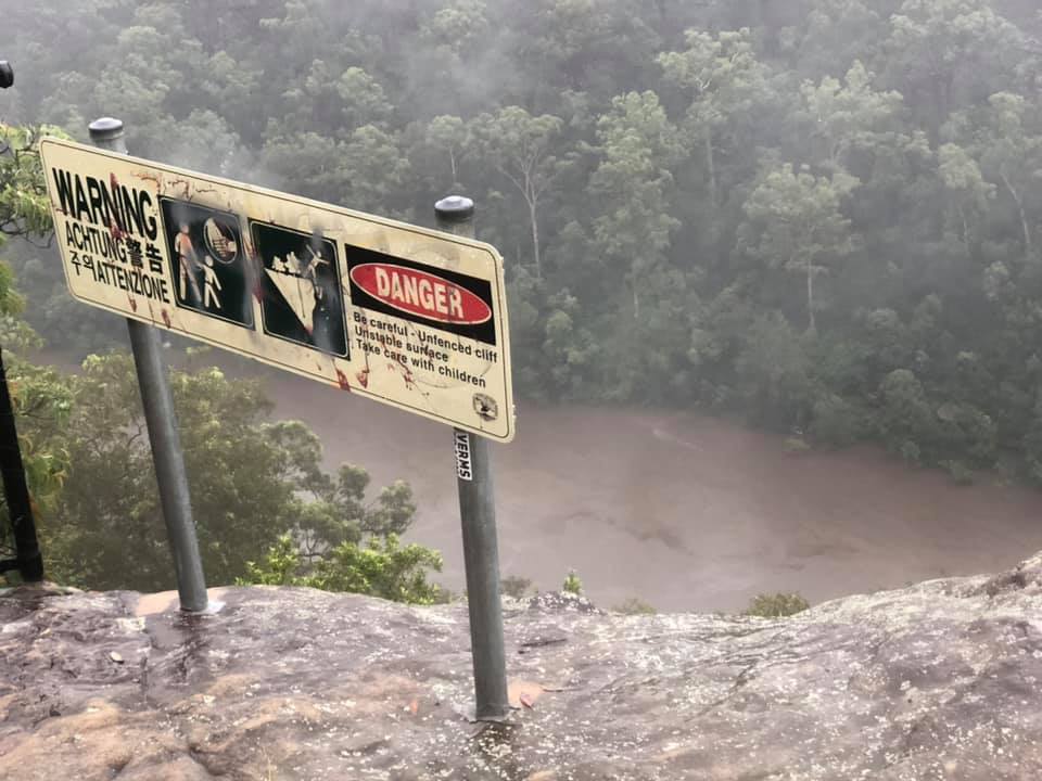 Downstream from Warragamba Dam and Nepean River junction after it began to spill - you could hear the roar of the torrent of the water rapid movement....