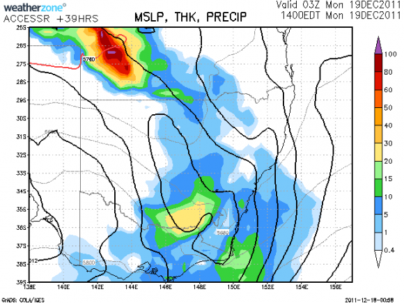 Storms rain event SE Australia 17 to 20 December 2011